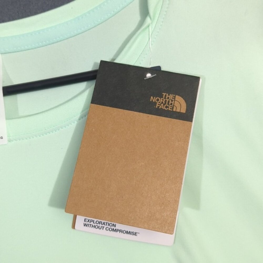 The North Face Shirt Women's 3XL Aqua Green Plus Dune Sky Short Sleeve NWT - Picture 7 of 13